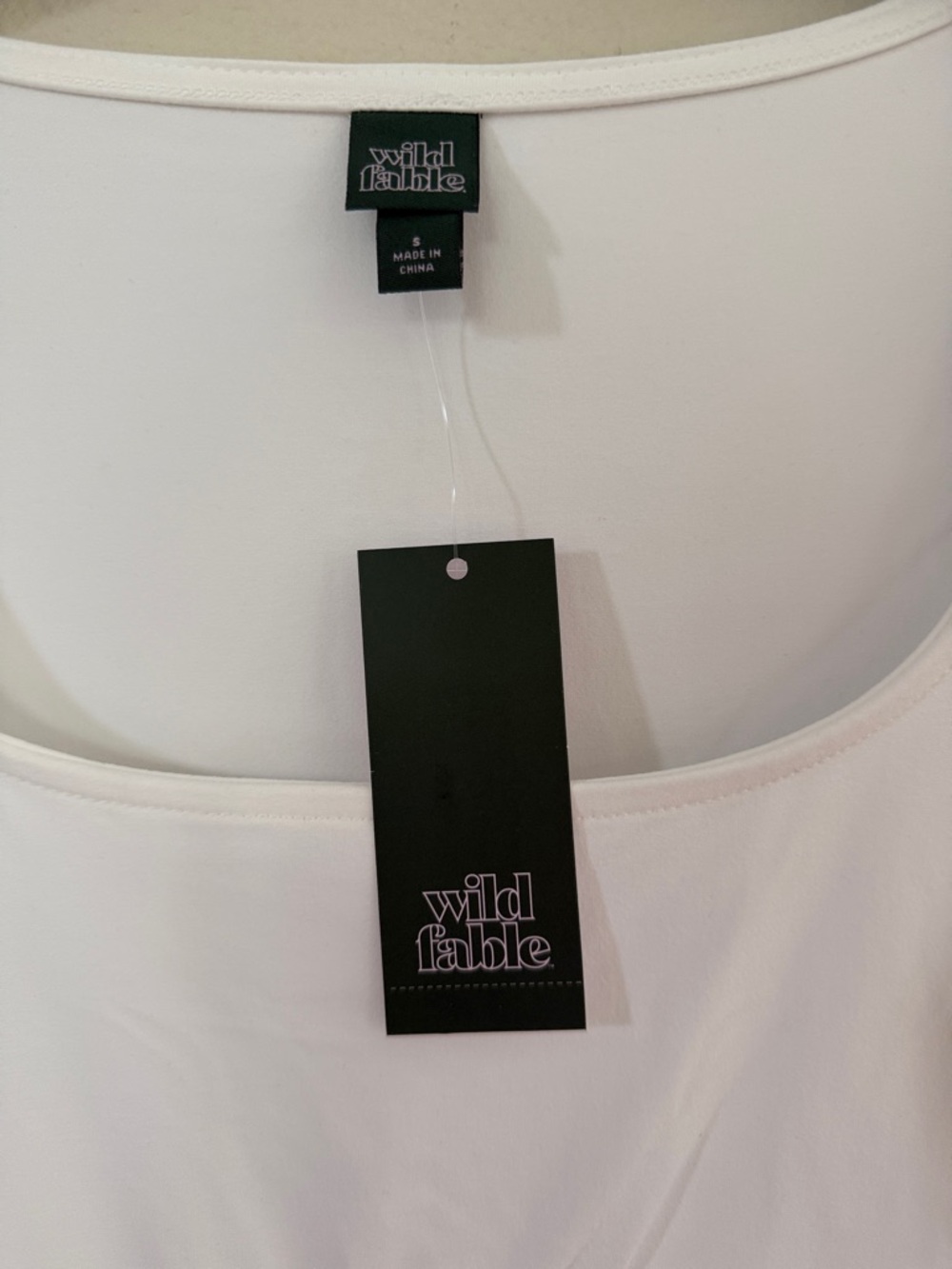 wild fable White Scoop Neck Peplum Long-Sleeve Top - Picture 2 of 4